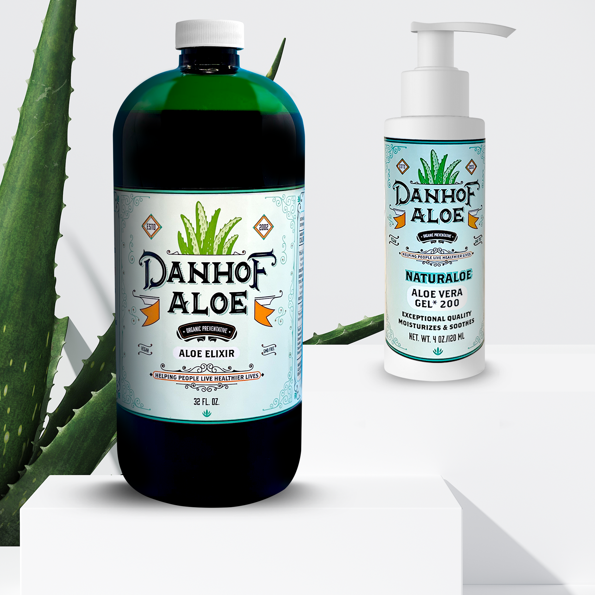 Danhof Aloe Elixir Original Flavor + Danhof Aloe Vera Gel Bundle