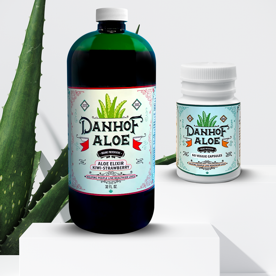 Danhof Aloe Elixir Strawberry-Kiwi Flavor + Danhof Aloe Vera Veggie Ca